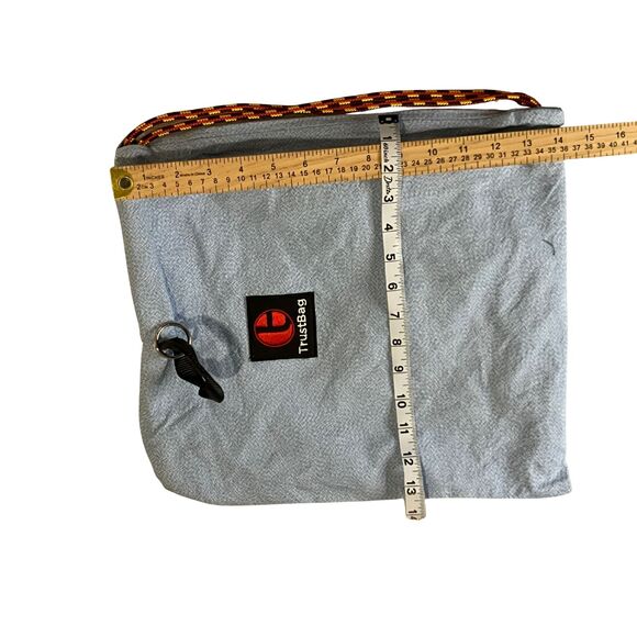 TrustBag Anti-Theft Drawstring Backpack – Cut-Resistant Gray Herringbone - Picture 3 of 7